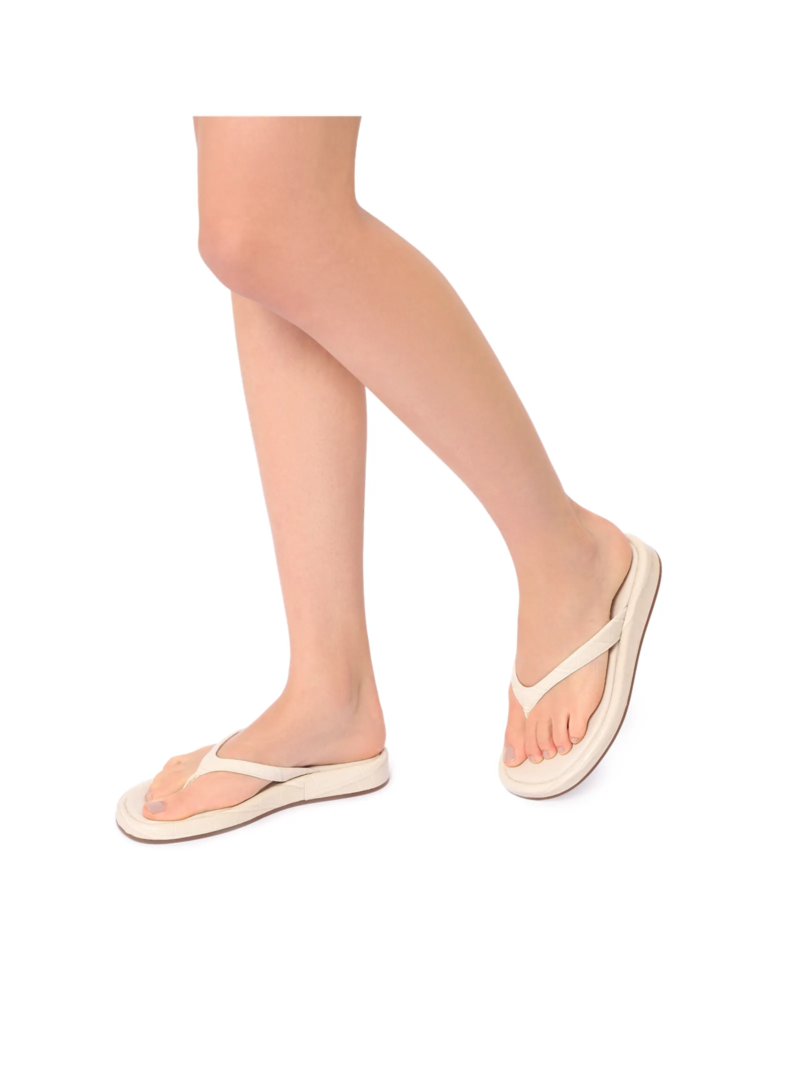 Papete Off White Alt Salto Flatform Tira Fina