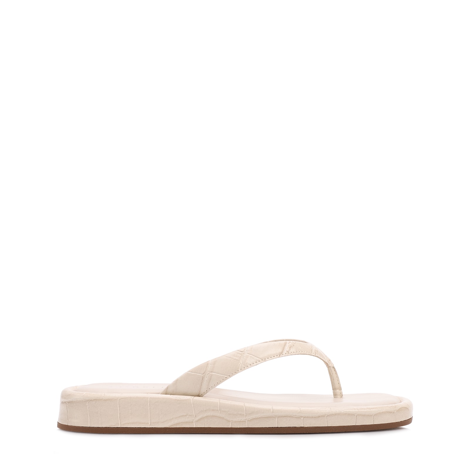 Papete Off White Alt Salto Flatform Tira Fina