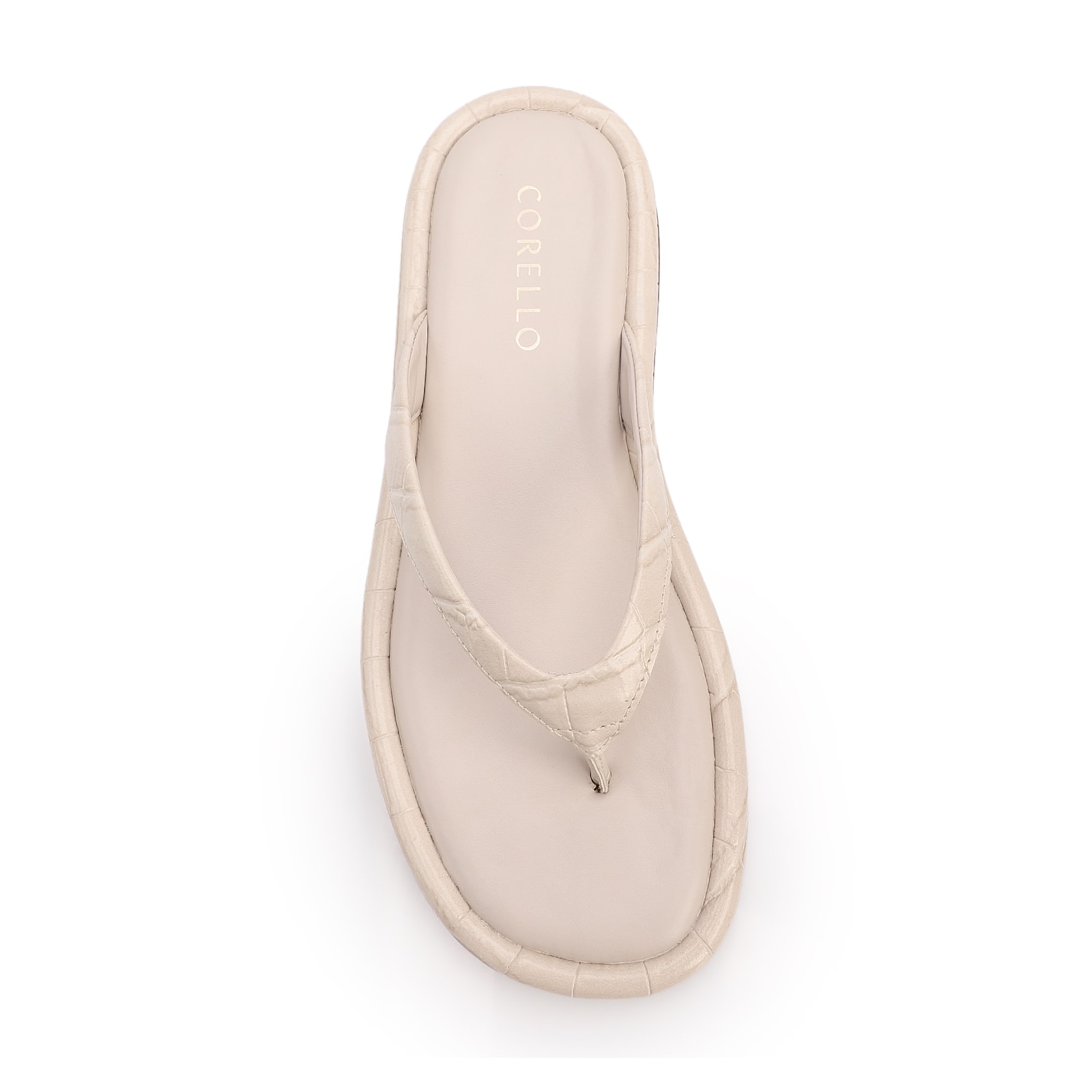 Papete Off White Alt Salto Flatform Tira Fina