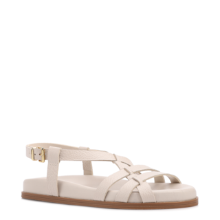 Off White couro antique fecho calcanhar