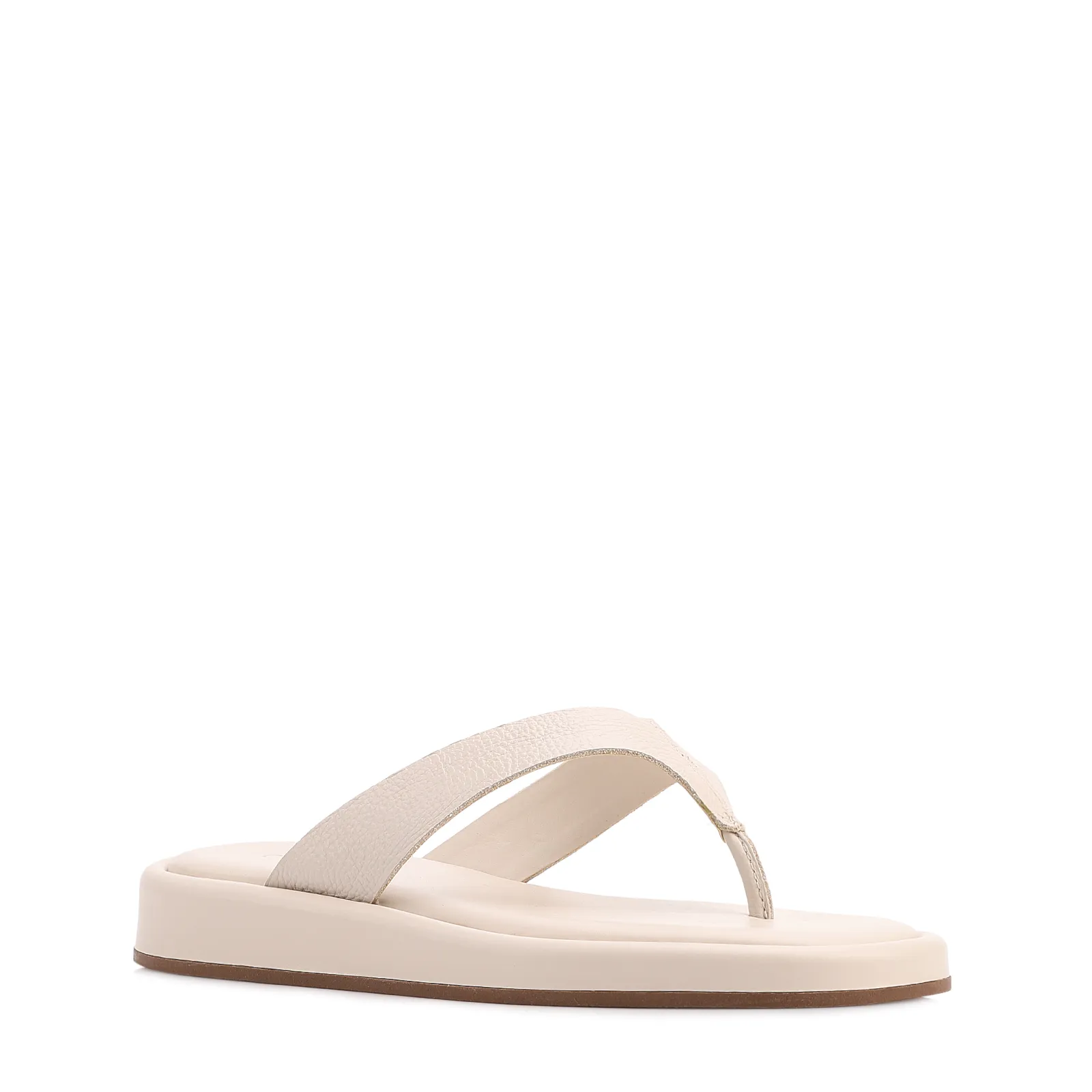 Papete Off White Couro Antique Tiras Transpassadas
