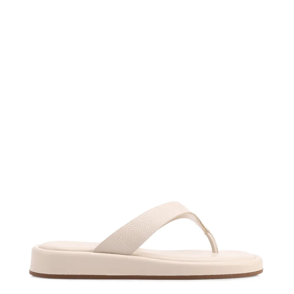 Papete Off White Couro Antique Tiras Transpassadas - imagem 2