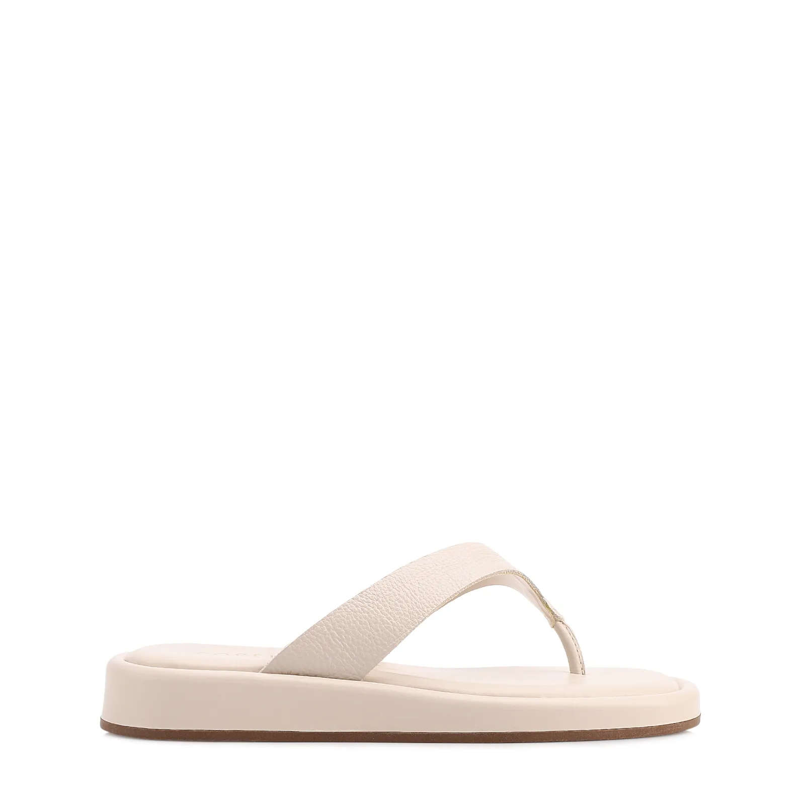 Papete Off White Couro Antique Tiras Transpassadas