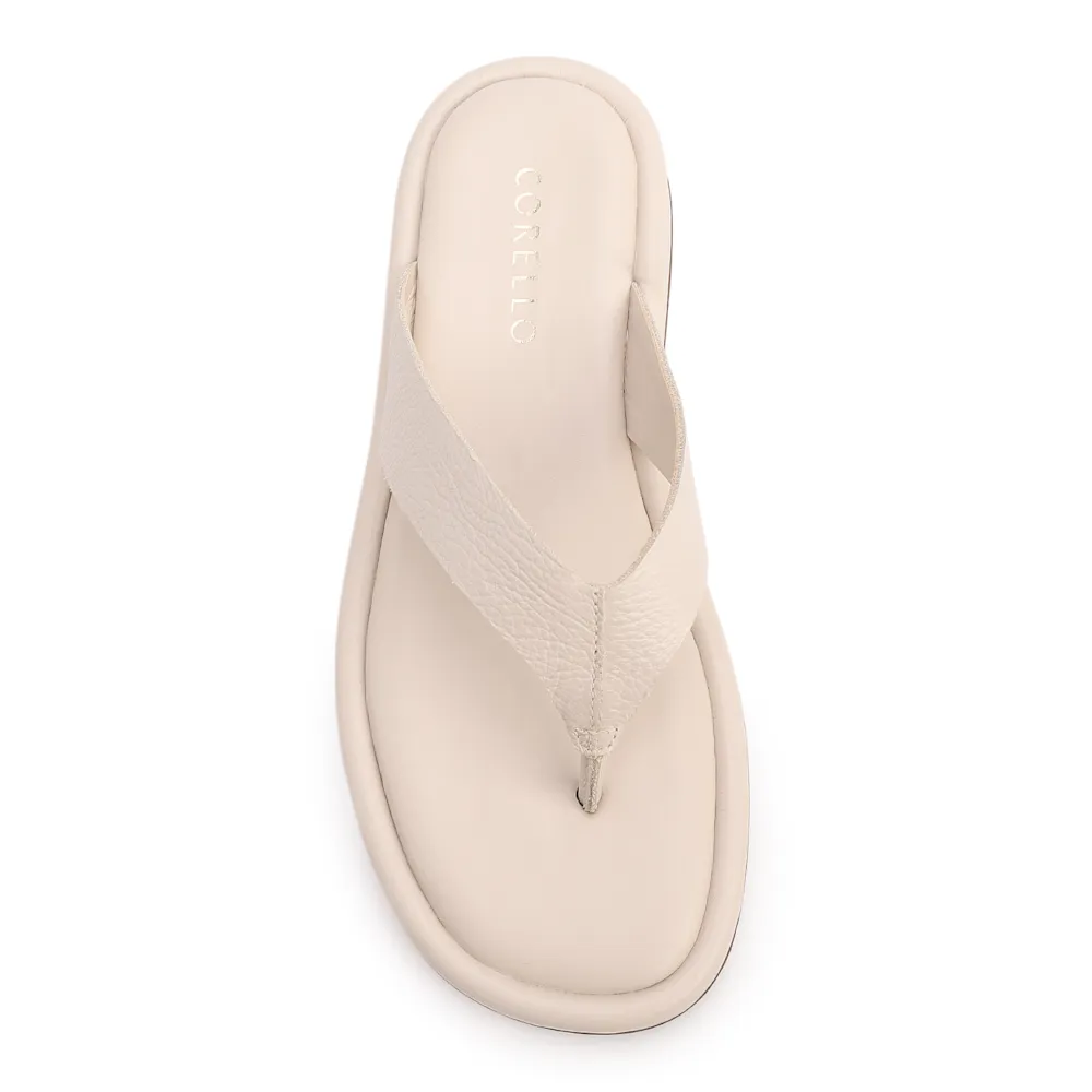 Papete Off White Couro Antique Tiras Transpassadas - imagem 5