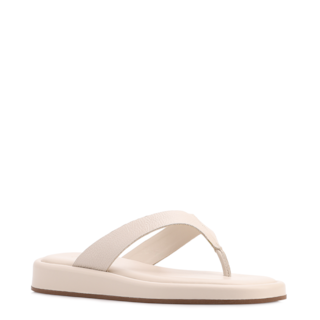 Off White Couro antique tiras transpassadas