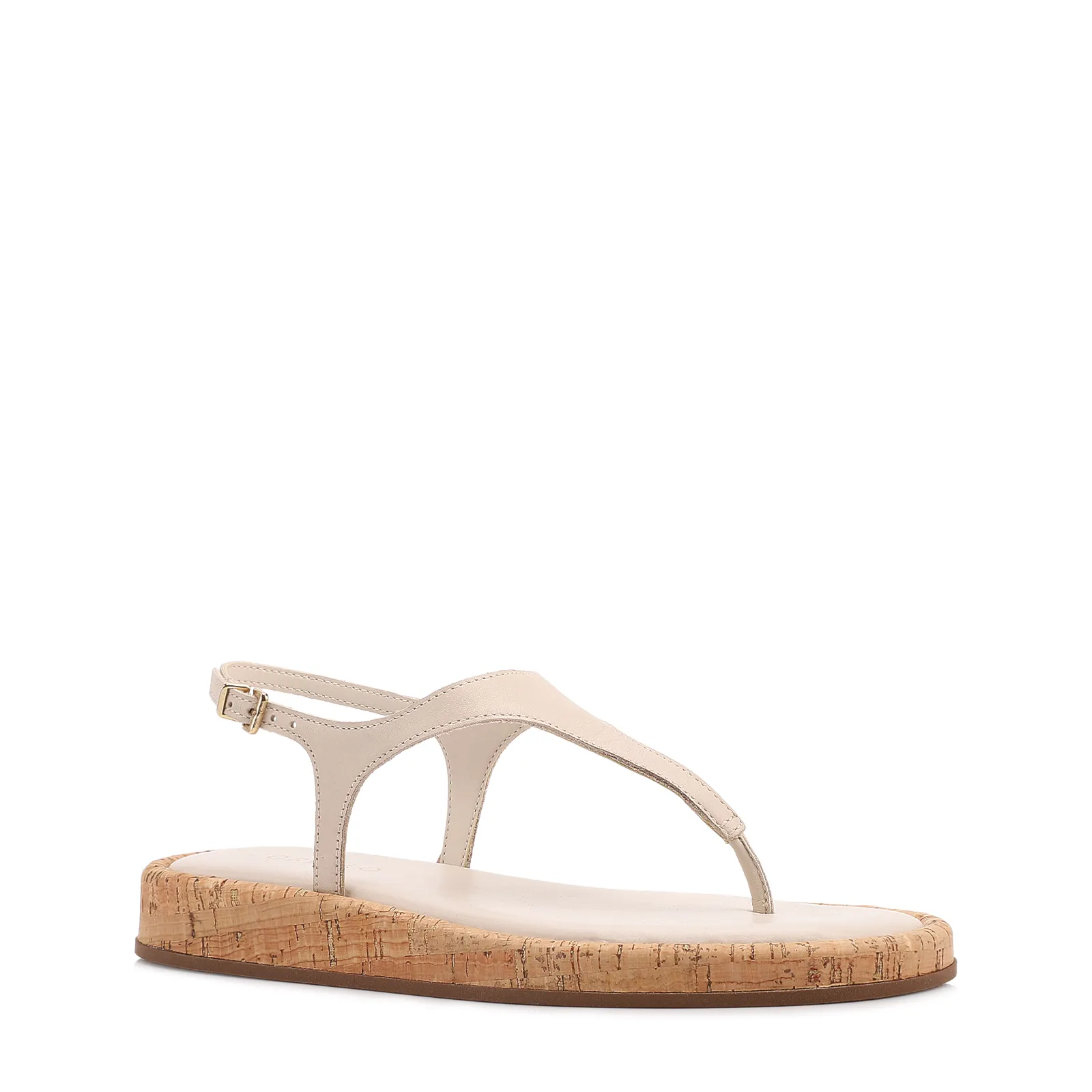 Papete Off White Couro Cortiça Fivela