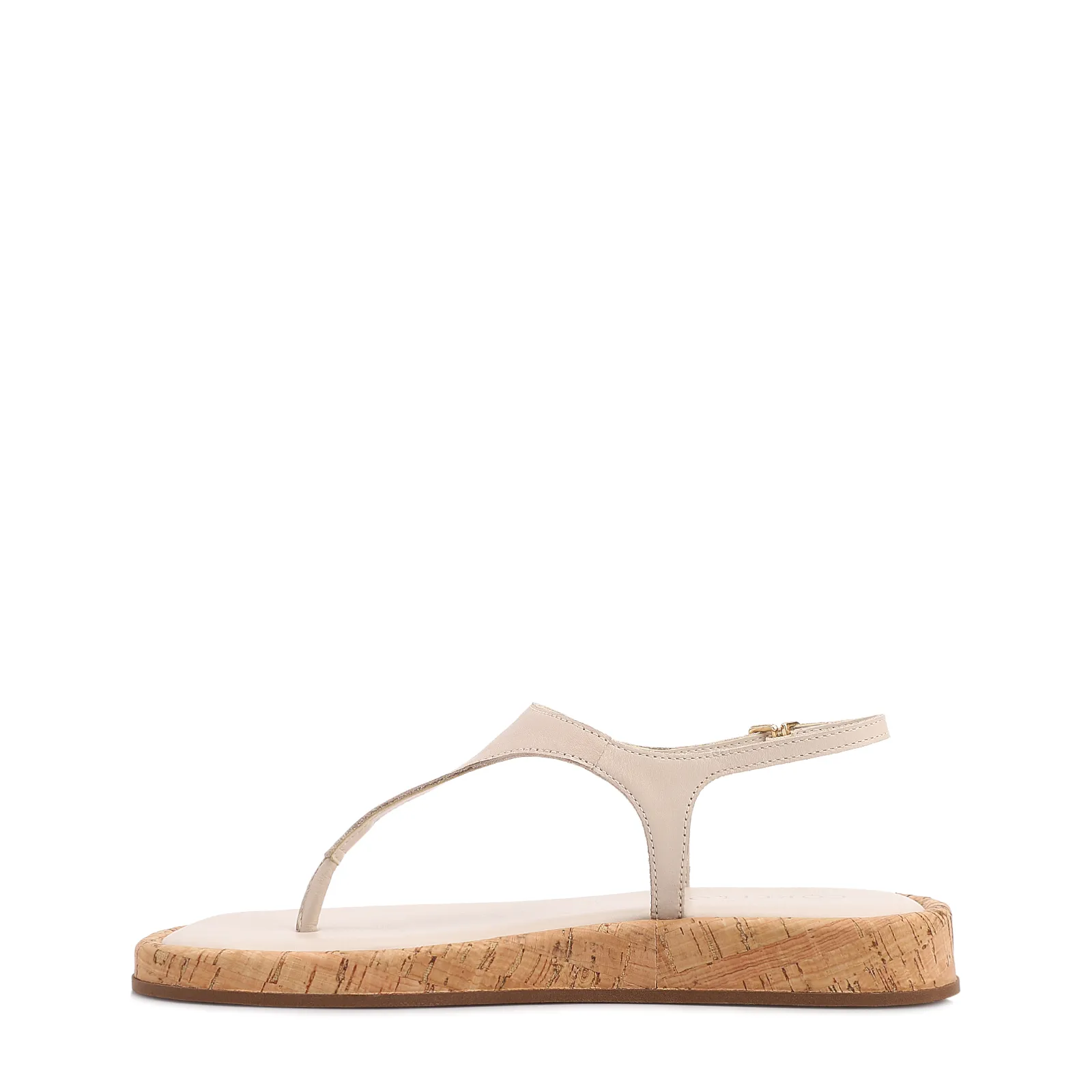 Papete Off White Couro Cortiça Fivela