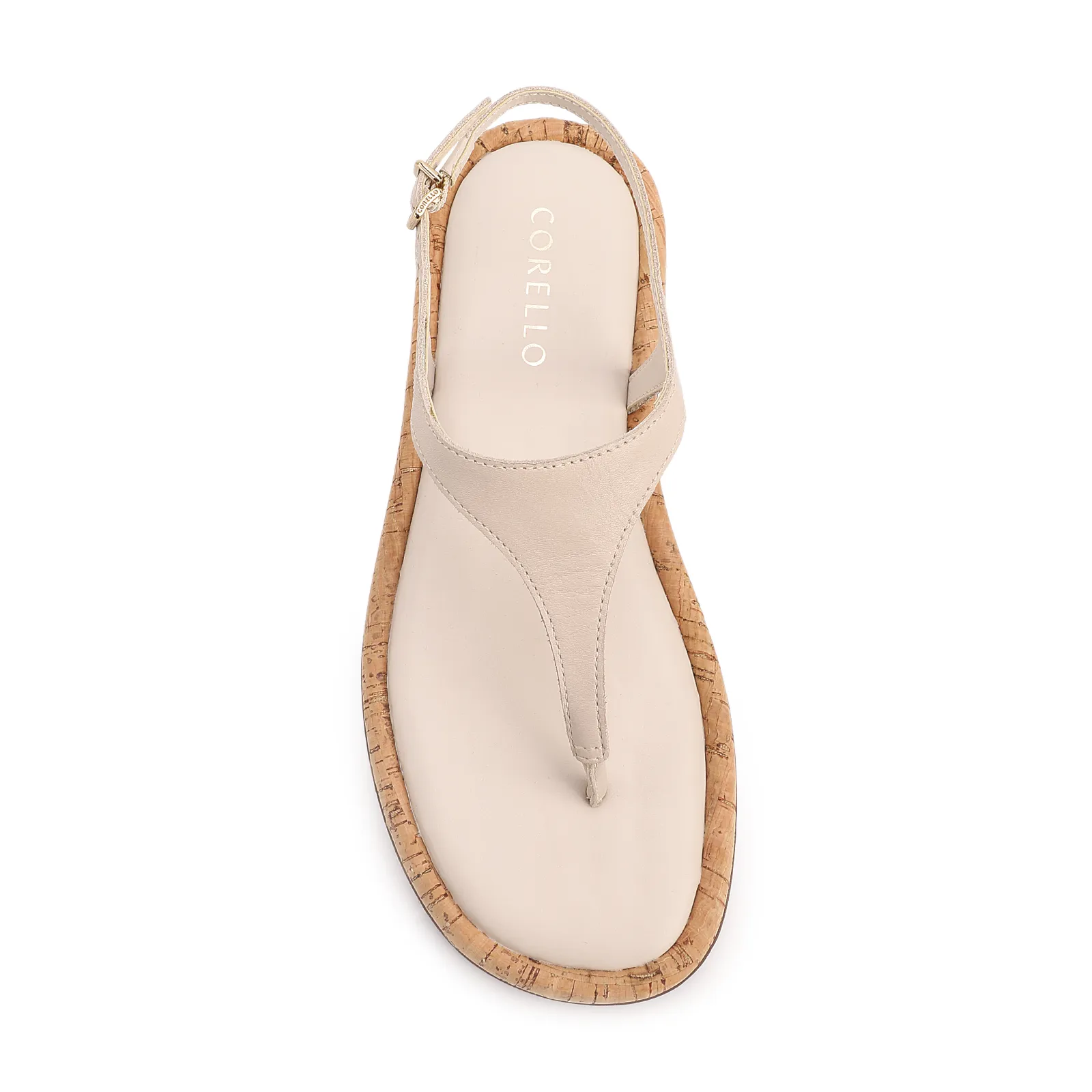 Papete Off White Couro Cortiça Fivela