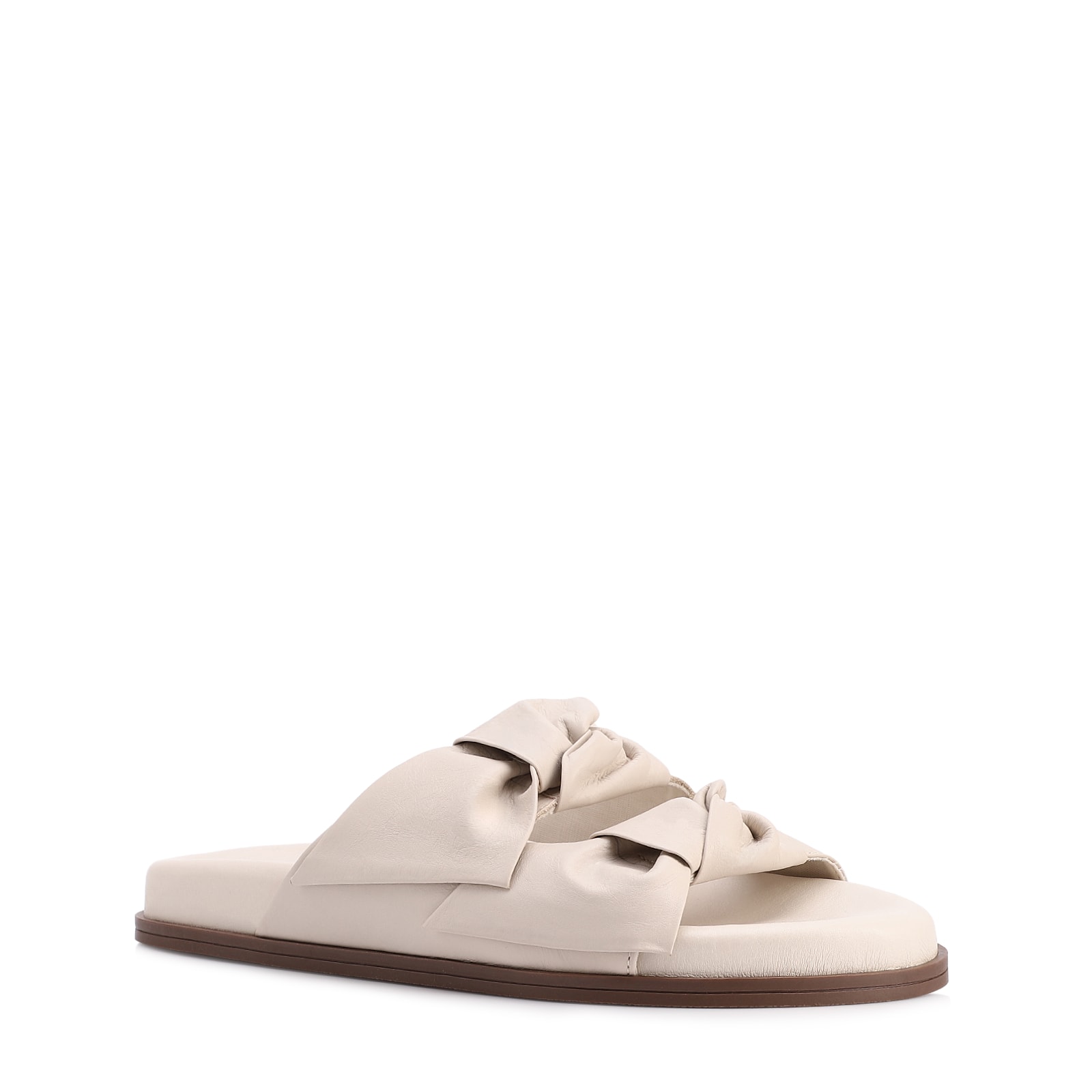 Papete Off White Couro Laço