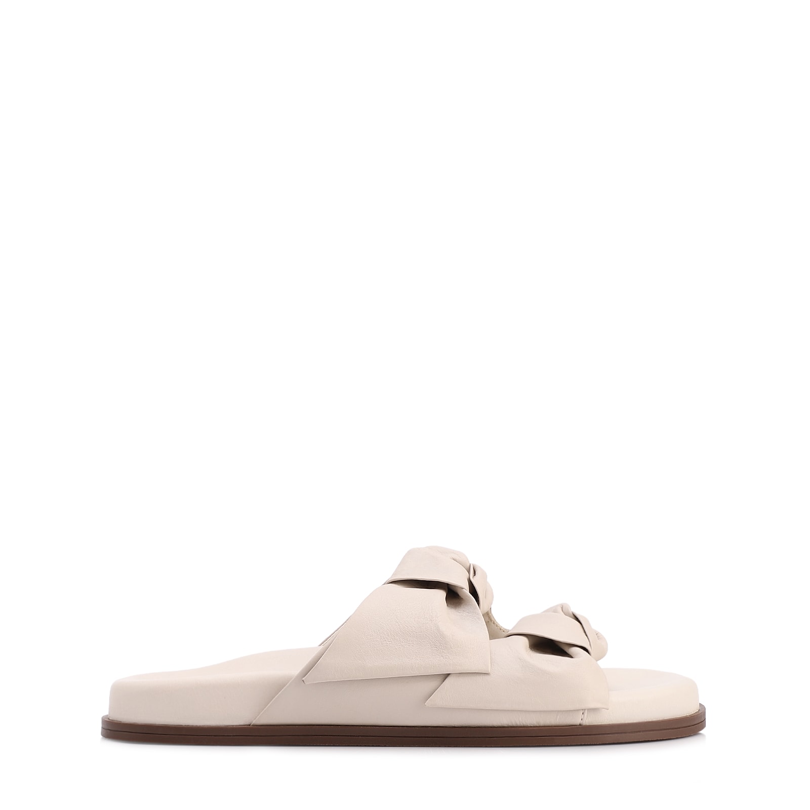 Papete Off White Couro Laço