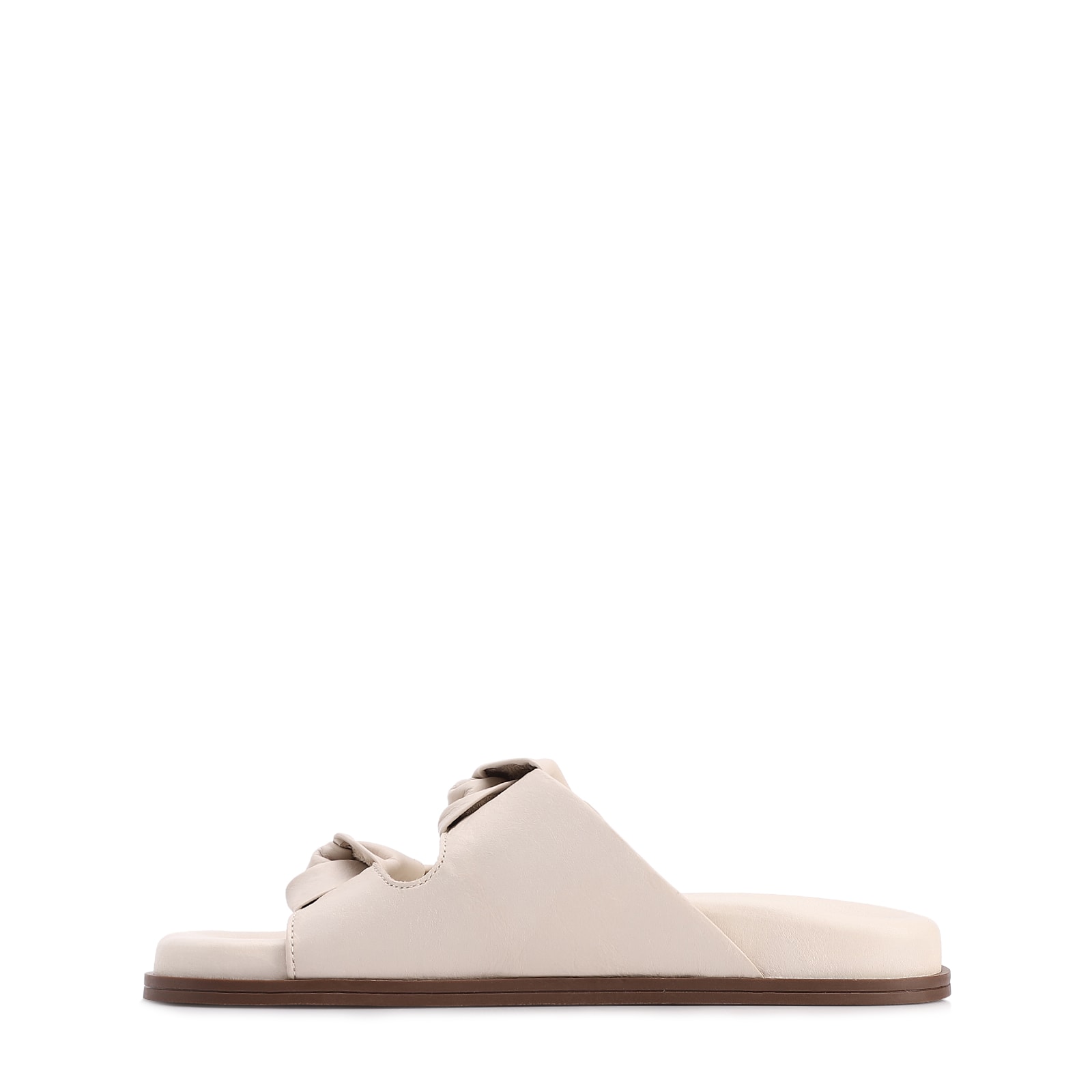 Papete Off White Couro Laço