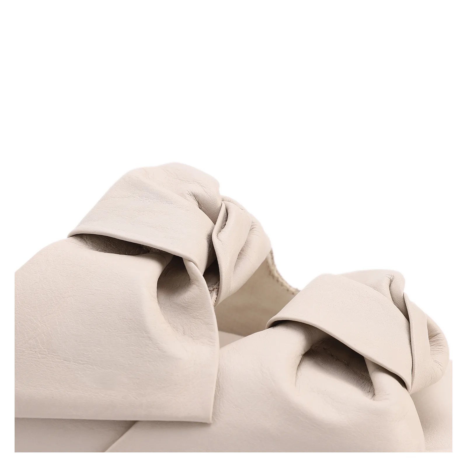Papete Off White Couro Laço