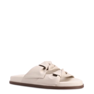 Off White couro laço
