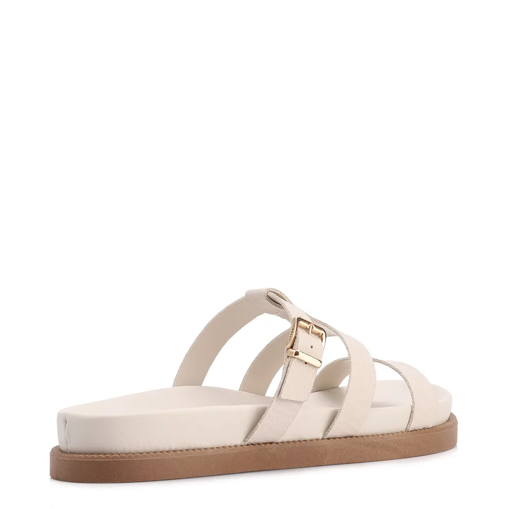 Papete Off White Couro Lezard Tiras Fivela - imagem 3
