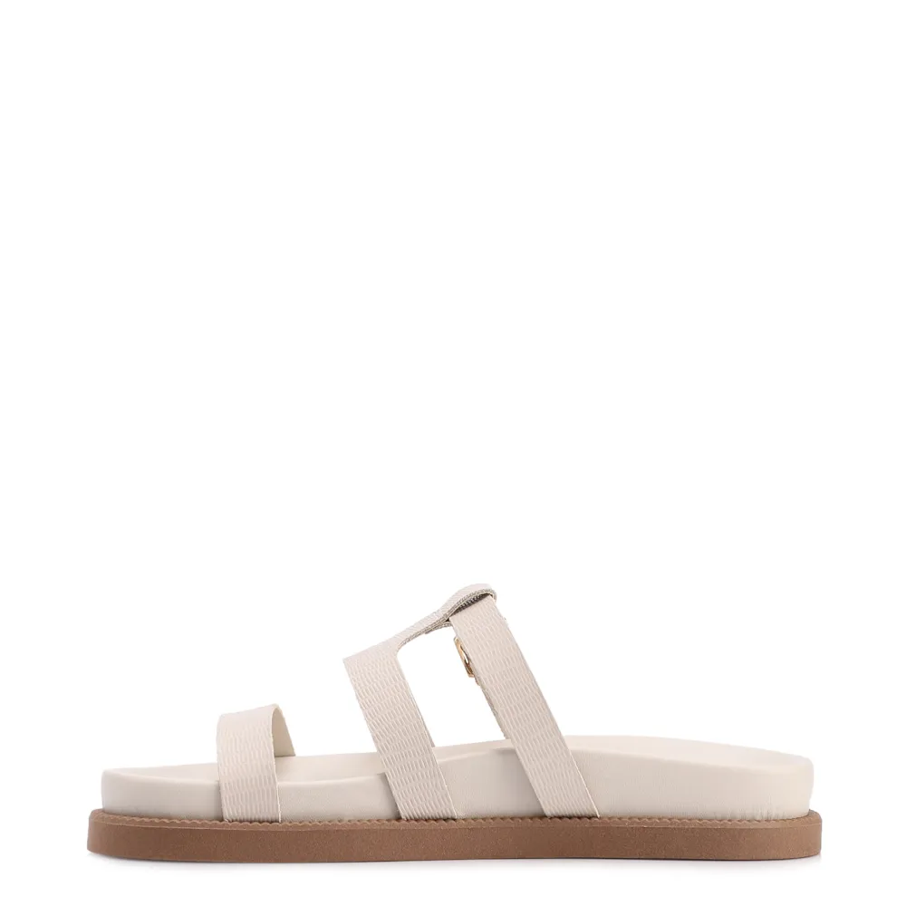 Papete Off White Couro Lezard Tiras Fivela - imagem 4