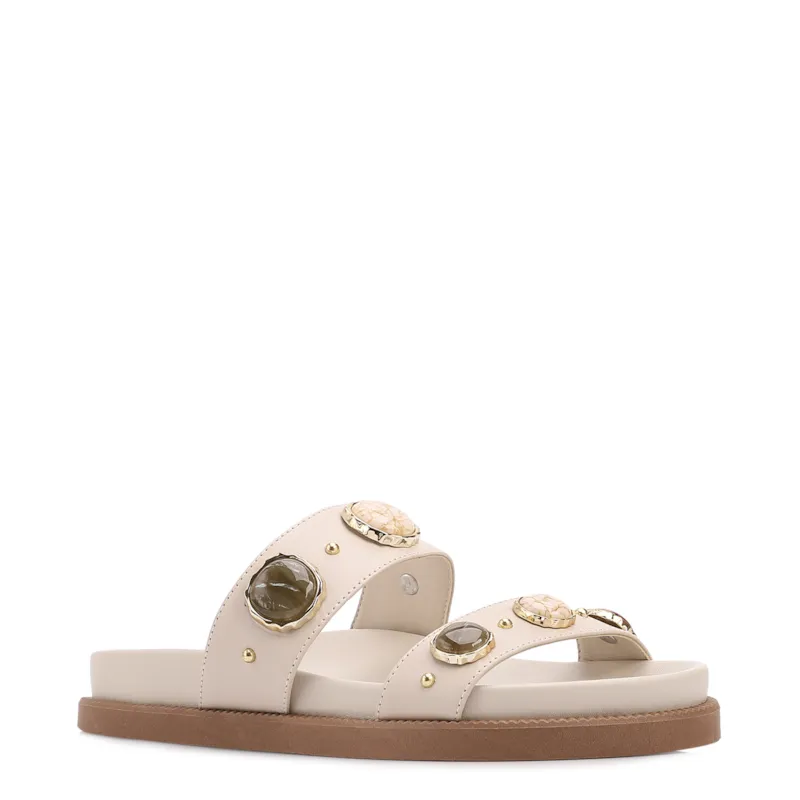 Papete Off White Couro Pedras