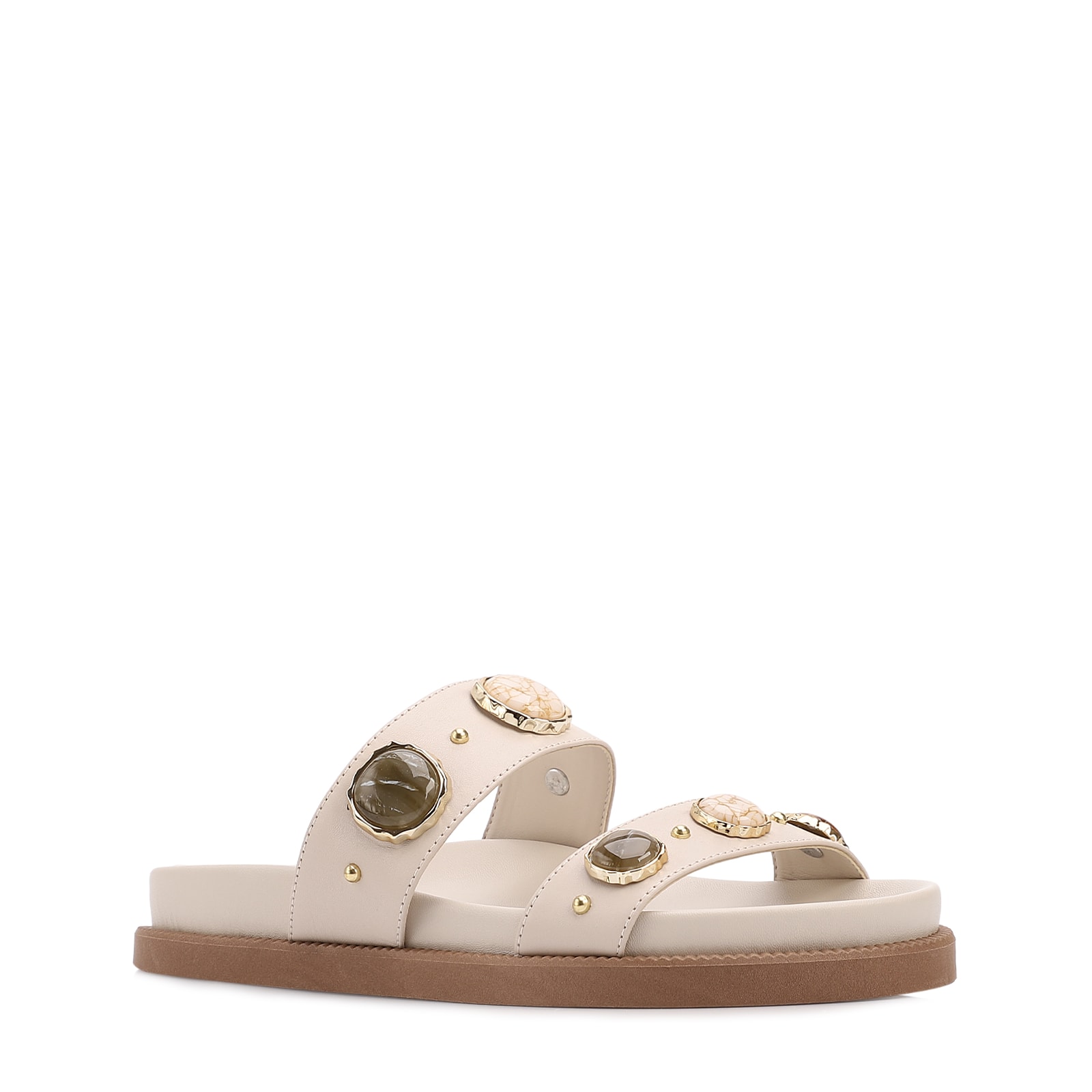 Papete Off White Couro Pedras