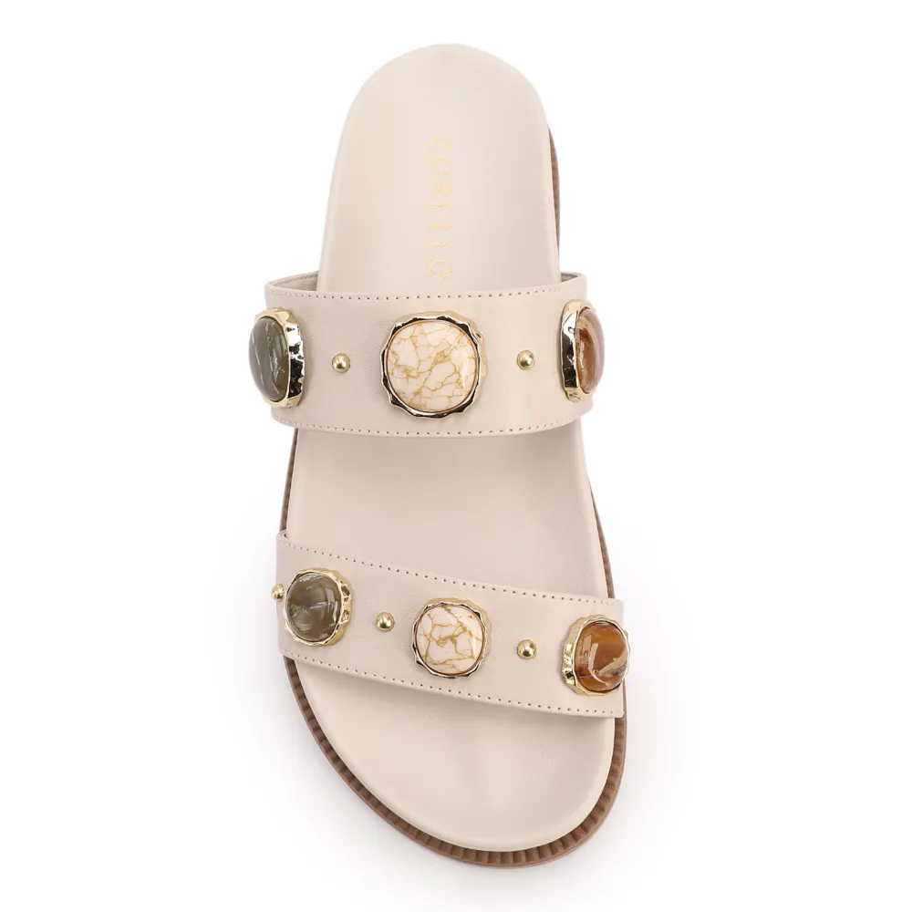 Papete Off White Couro Pedras - imagem 5