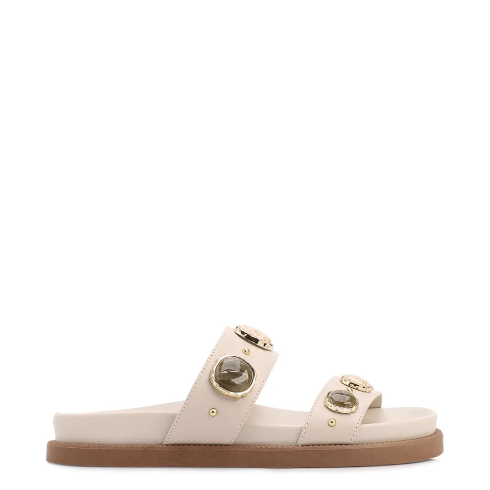 Papete Off White Couro Pedras - imagem 2