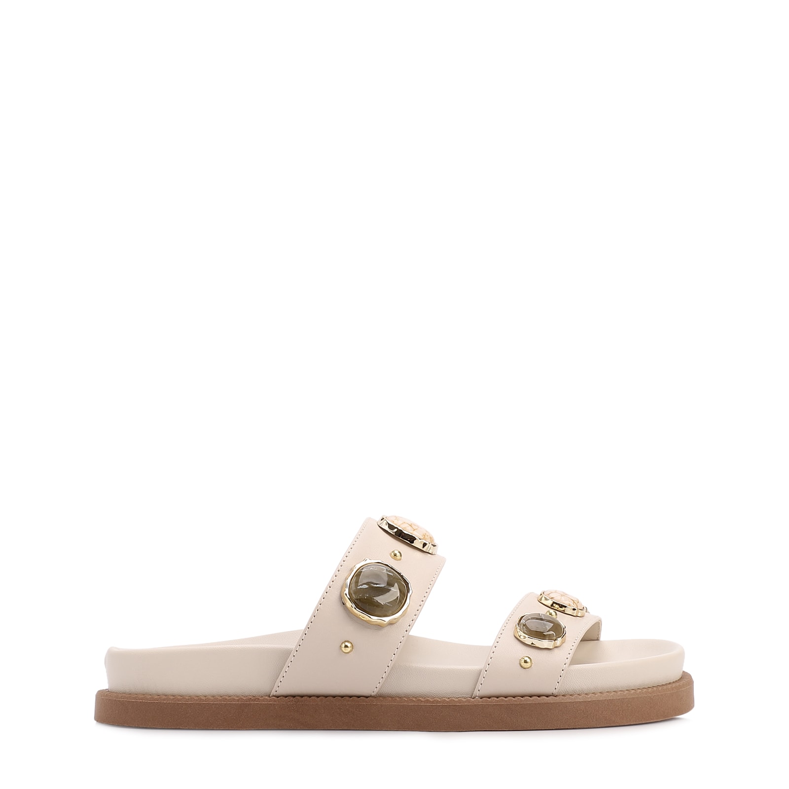 Papete Off White Couro Pedras