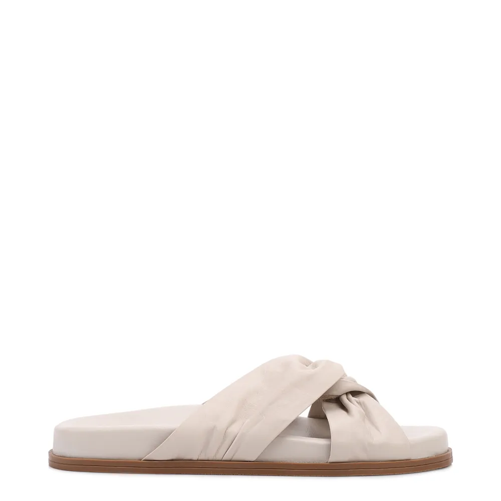 Papete Off White Couro Tiras Torcidas - imagem 2
