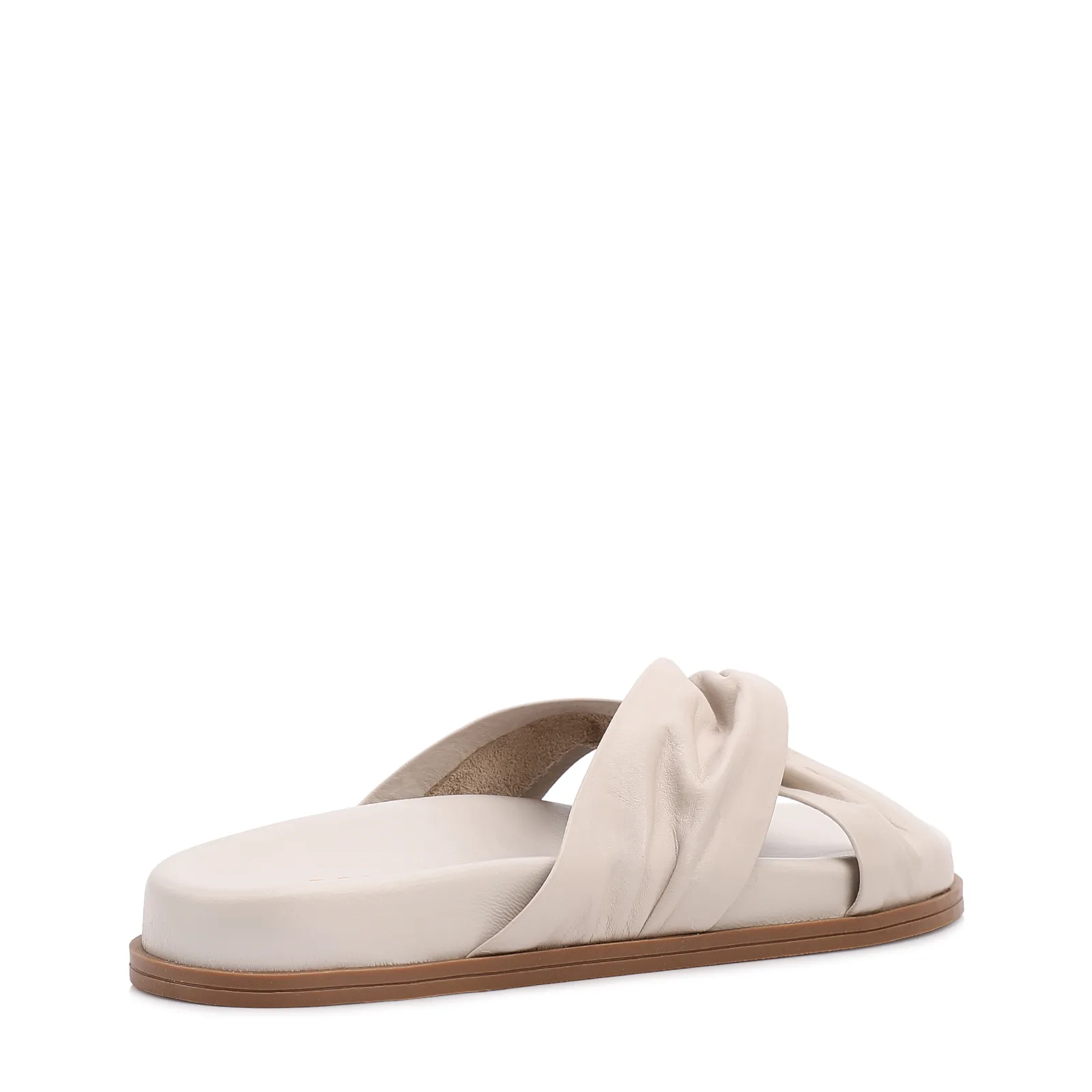 Papete Off White Couro Tiras Torcidas