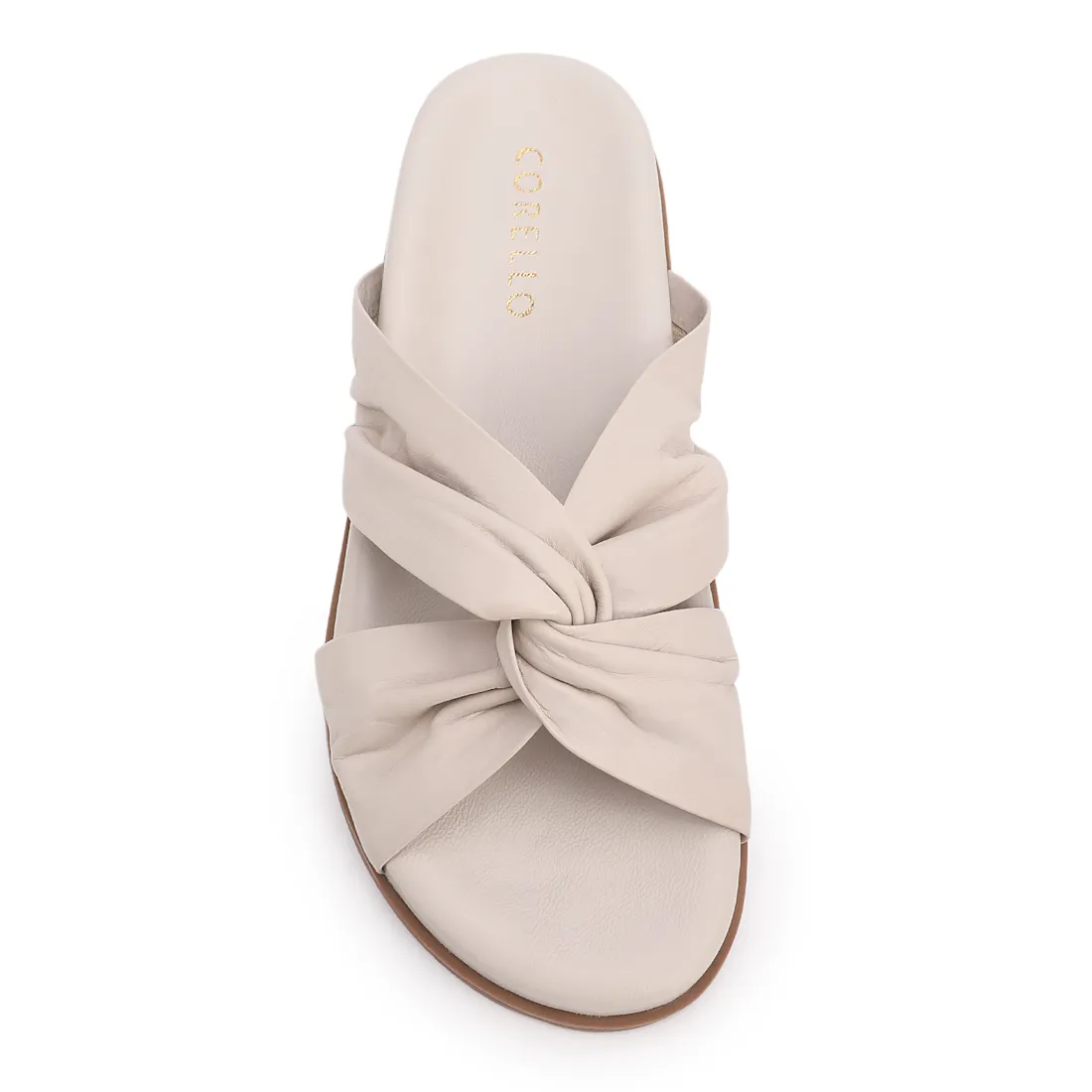Papete Off White Couro Tiras Torcidas - foto 5