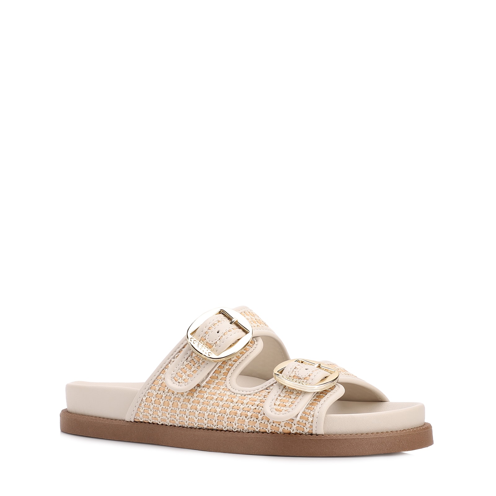 Papete Off White Ráfia/Alt Tarmada Off White Fivela Dourada