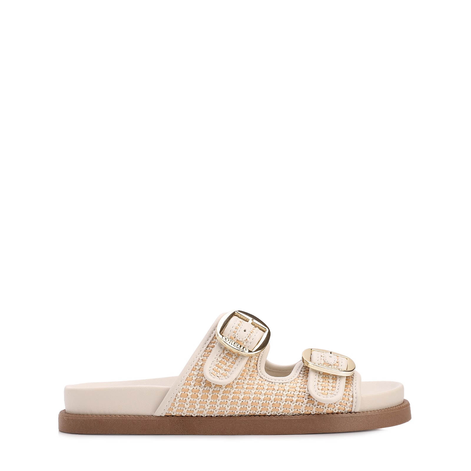 Papete Off White Ráfia/Alt Tarmada Off White Fivela Dourada