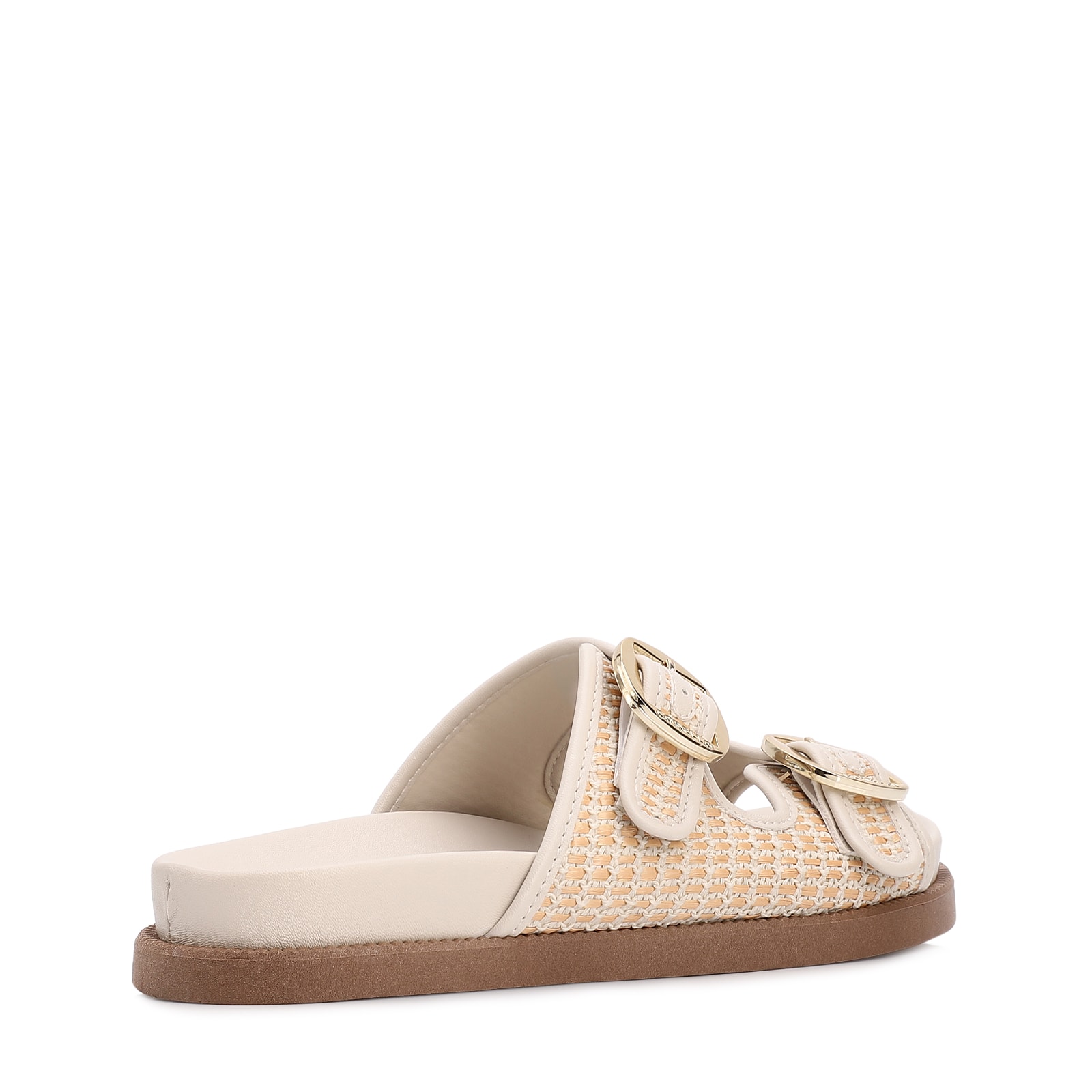 Papete Off White Ráfia/Alt Tarmada Off White Fivela Dourada
