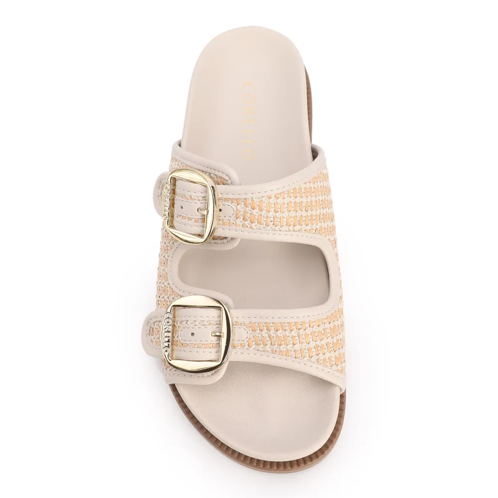 Papete Off White Ráfia/Alt Tarmada Off White Fivela Dourada - imagem 5