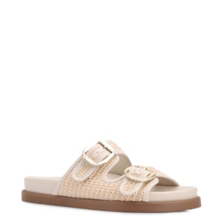 Off White Ráfia/Alt tarmada Off white Fivela Dourada
