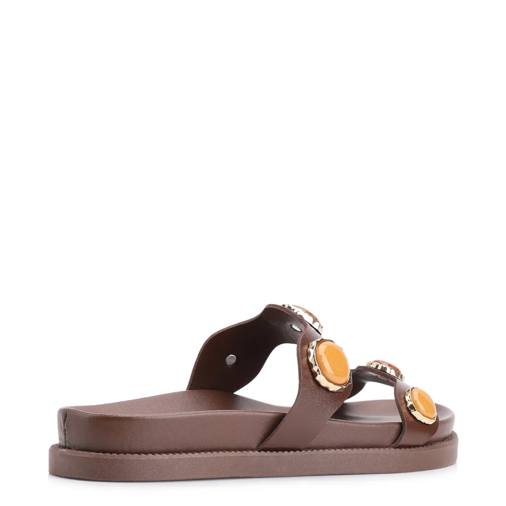 Papete Pedras Couro Marrom - imagem 4
