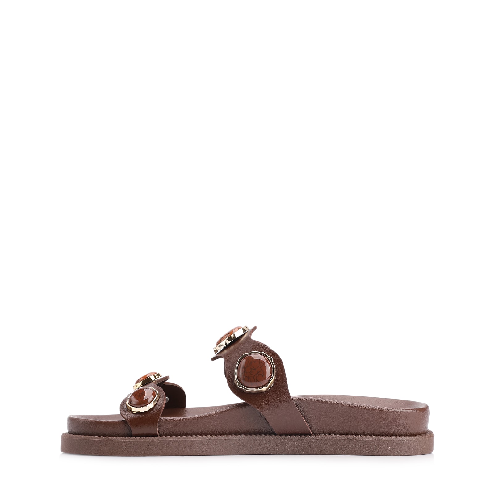 Papete Pedras Couro Marrom