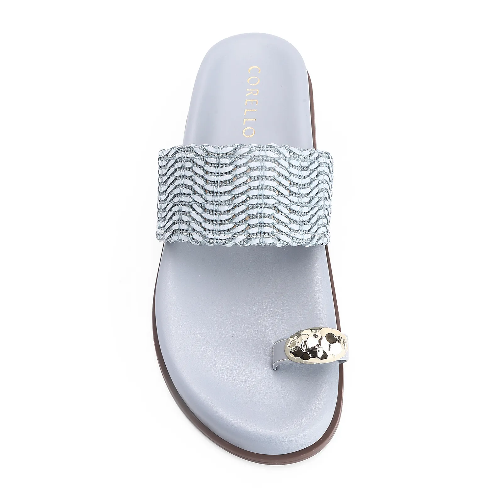 Papete Toe Ring Alt Tramado Azul