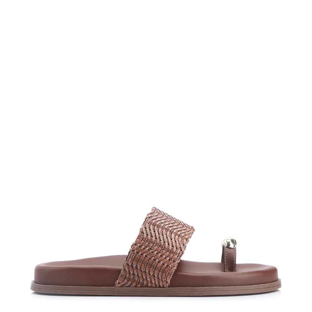 Papete Toe Ring Alt Tramado Marrom - imagem 3