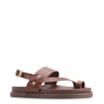 Papete Toe Ring Couro Marrom - imagem 1