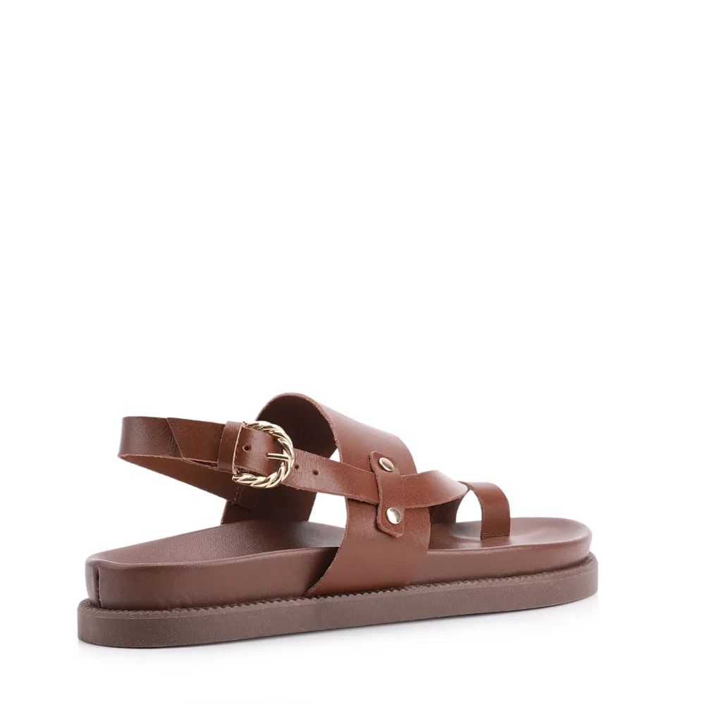Papete Toe Ring Couro Marrom - imagem 3