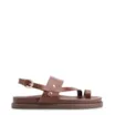 Papete Toe Ring Couro Marrom - imagem 2