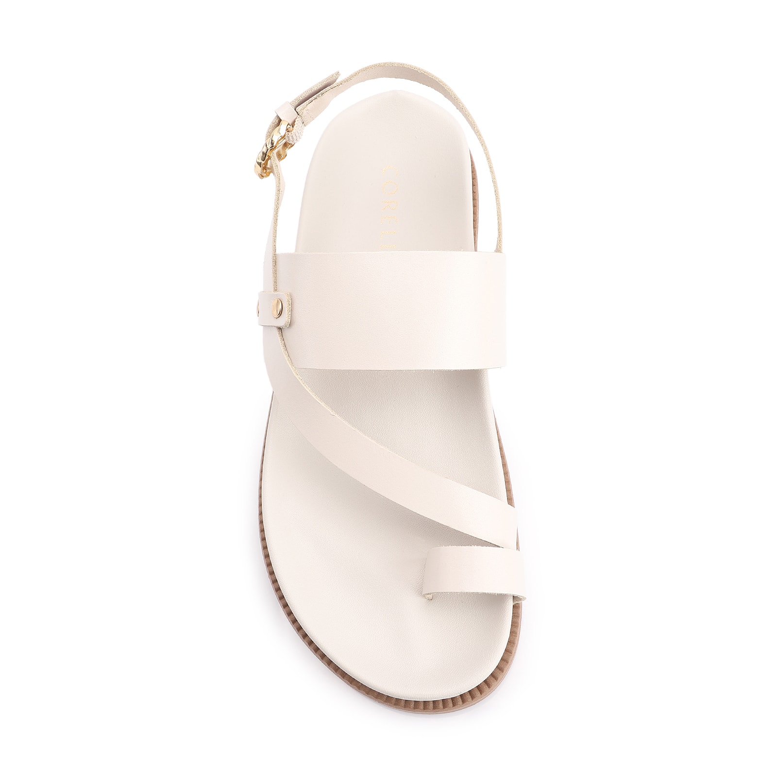 Papete Toe Ring Couro Off White