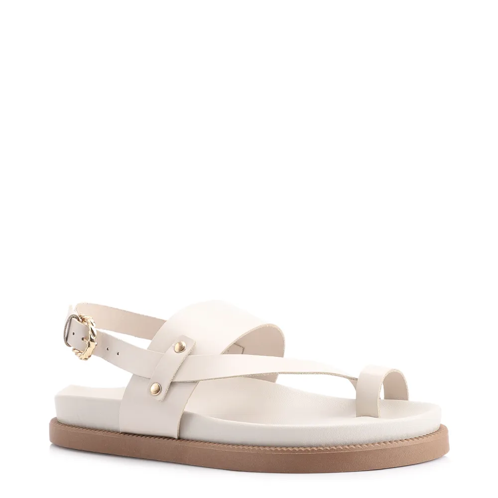 Papete Toe Ring Couro Off White