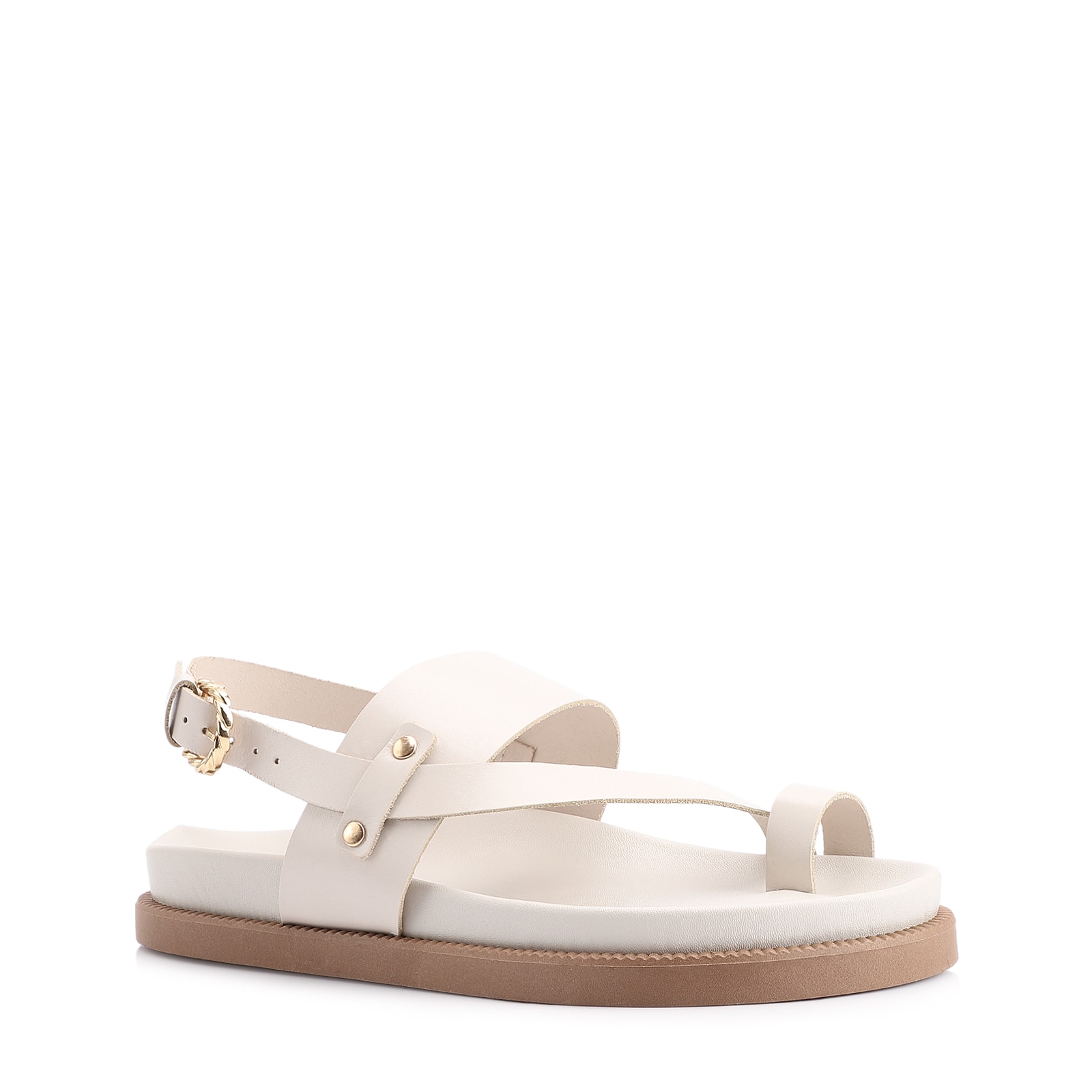 Papete Toe Ring Couro Off White
