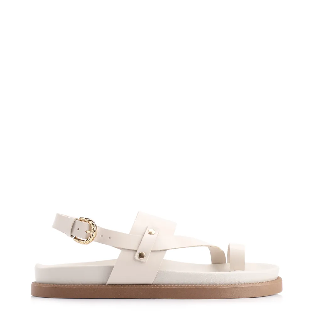 Papete Toe Ring Couro Off White - imagem 2