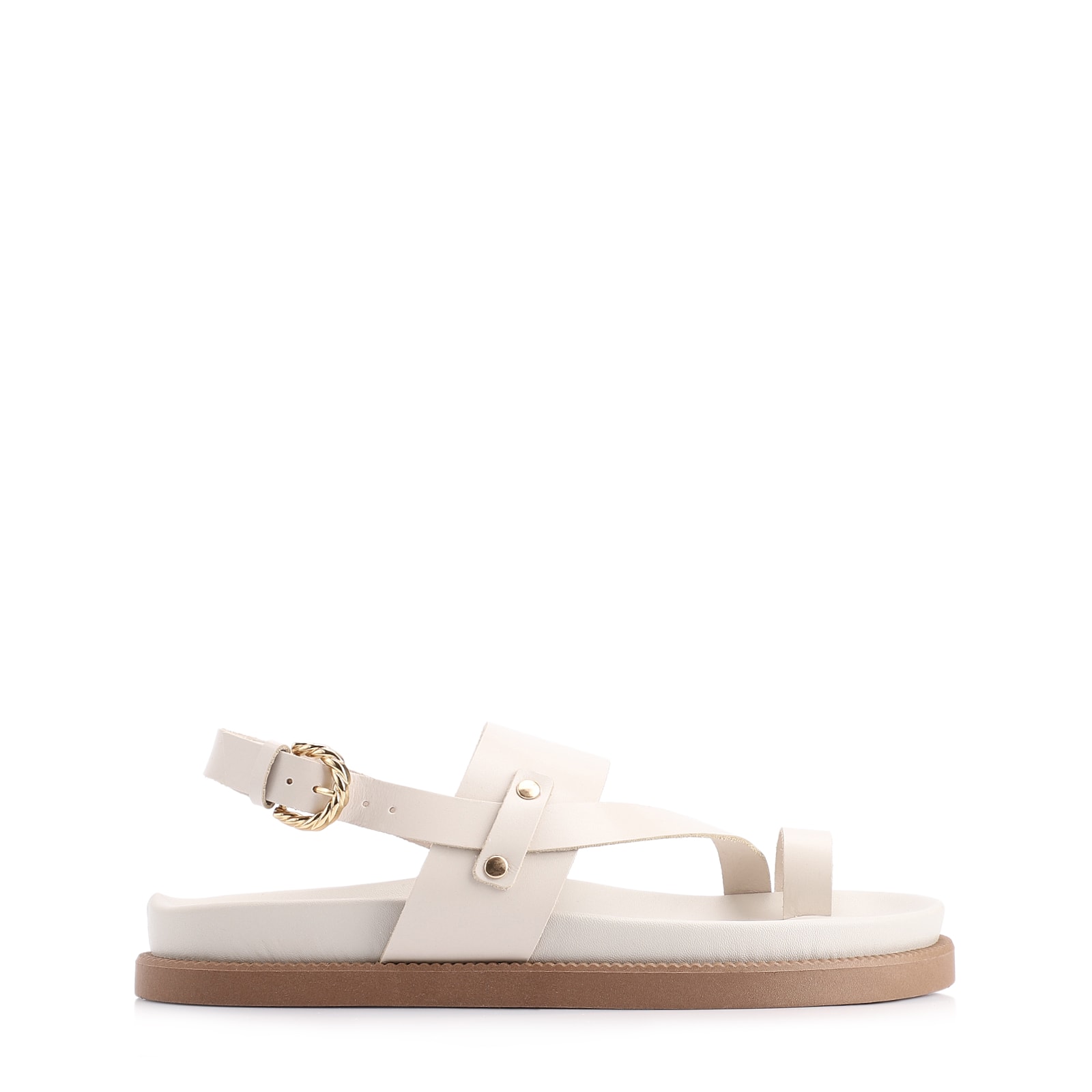 Papete Toe Ring Couro Off White