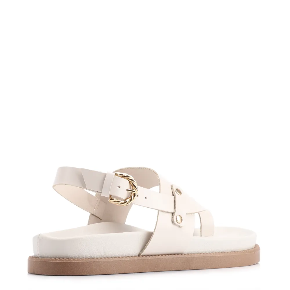 Papete Toe Ring Couro Off White - imagem 3