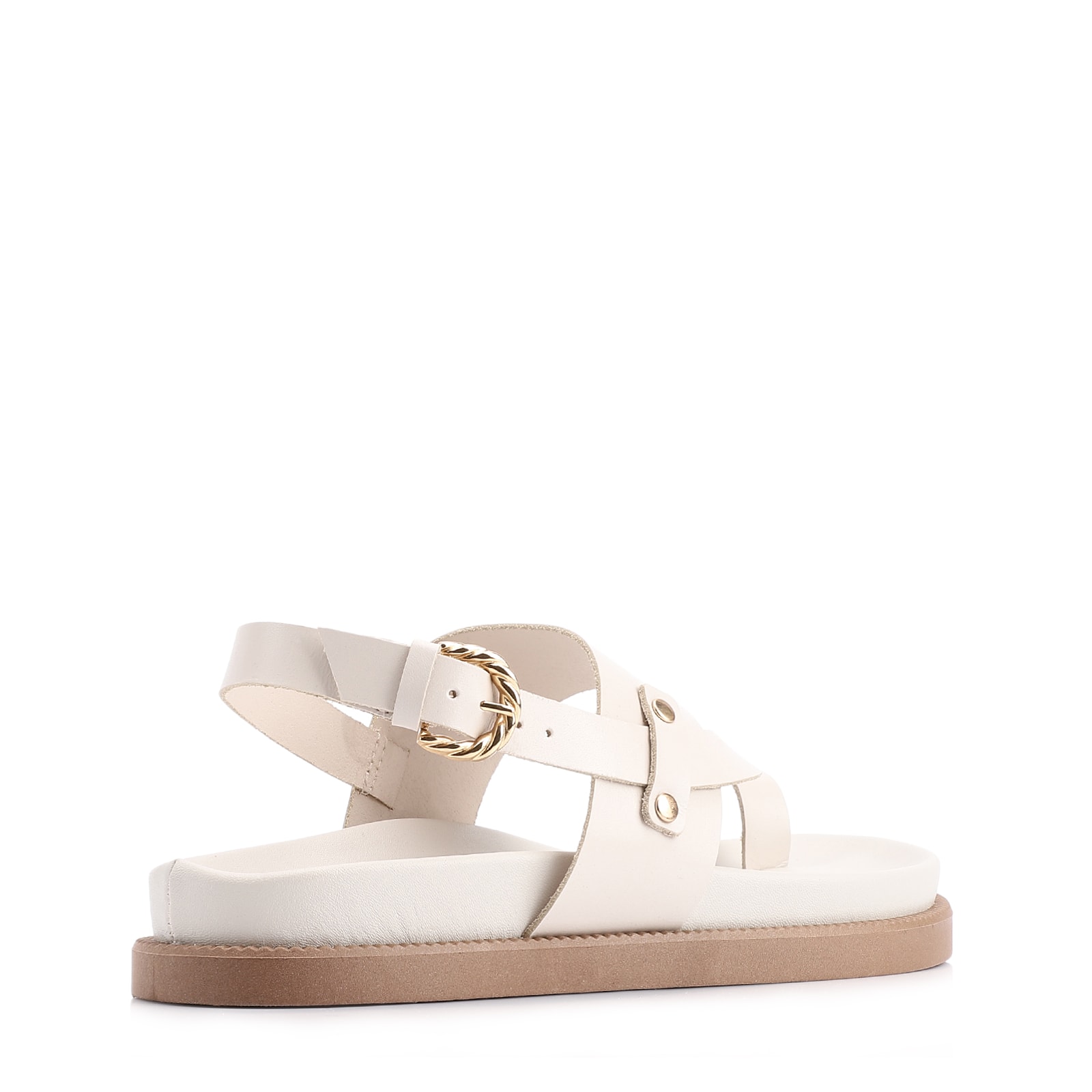 Papete Toe Ring Couro Off White