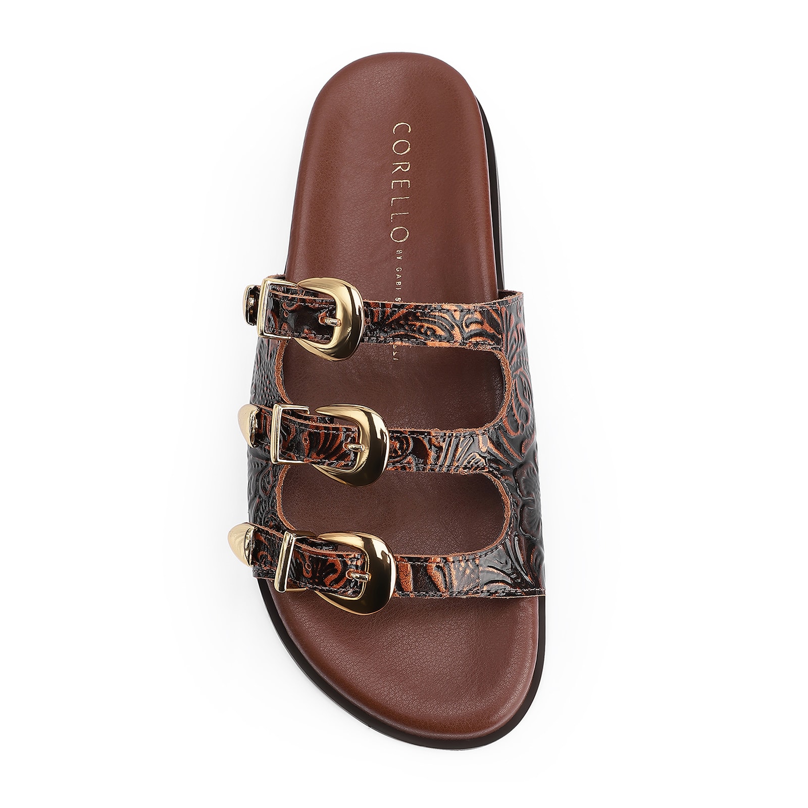 Papete Western Couro Marrom Adamascado