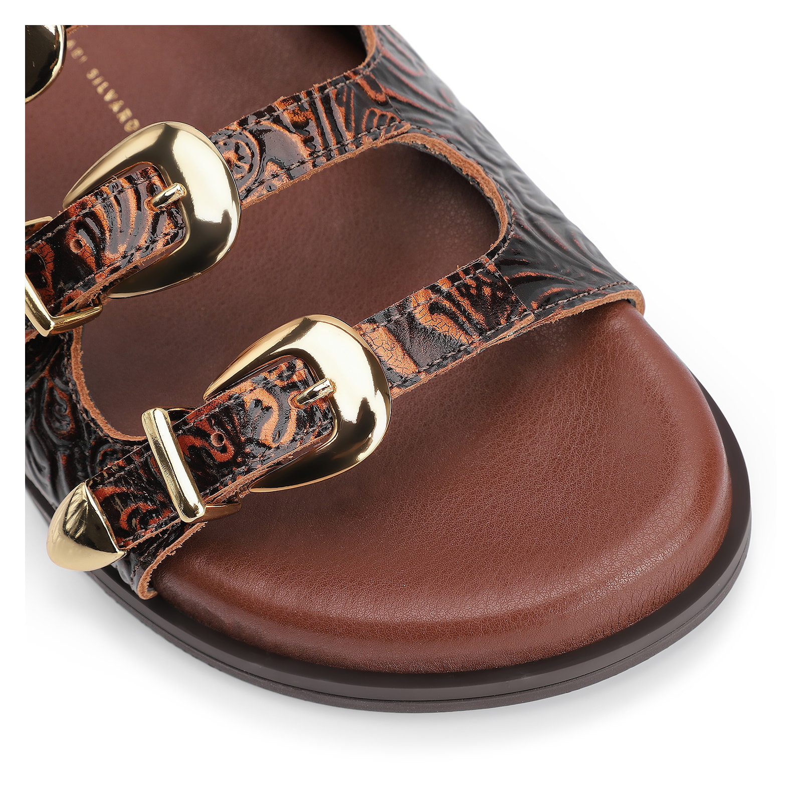 Papete Western Couro Marrom Adamascado