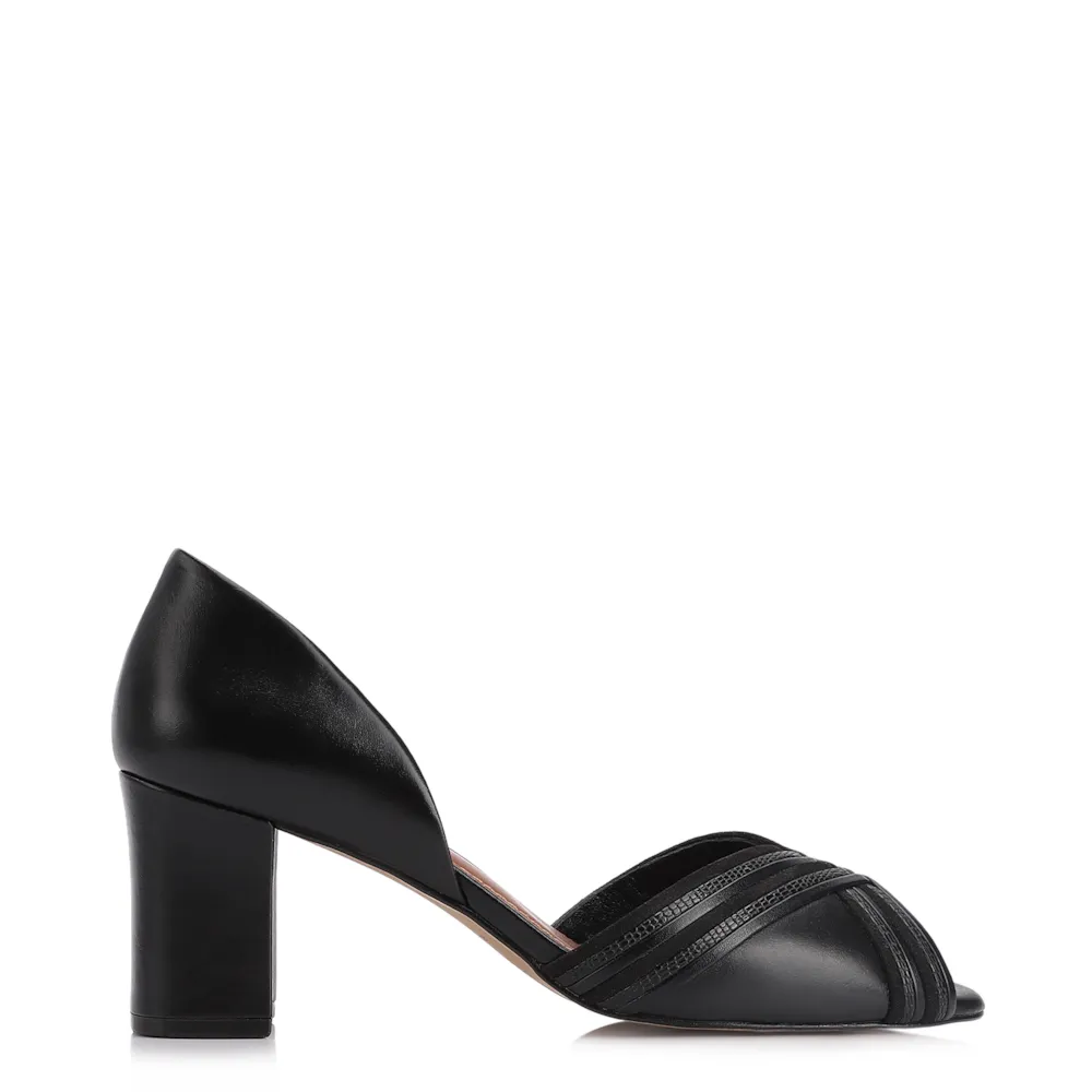 Peep Toe Alt Preto/Alt Lezard Preto/ Couro Nobuck Preto - imagem 3