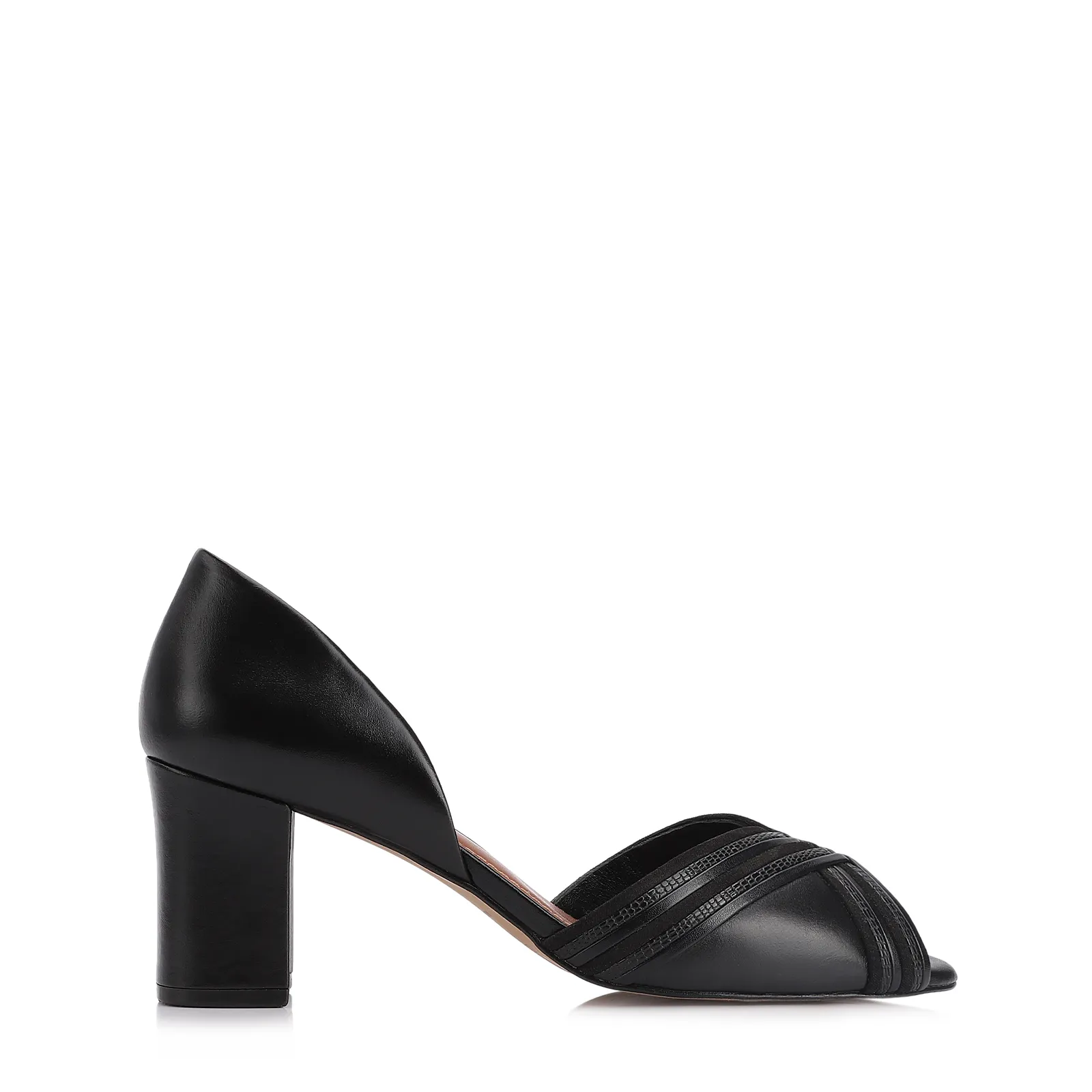 Peep Toe Alt Preto/Alt Lezard Preto/ Couro Nobuck Preto